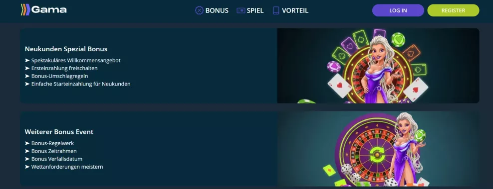 Gama Casino – 100 Freispiele & 400 € Willkommensbonus für neue Spieler