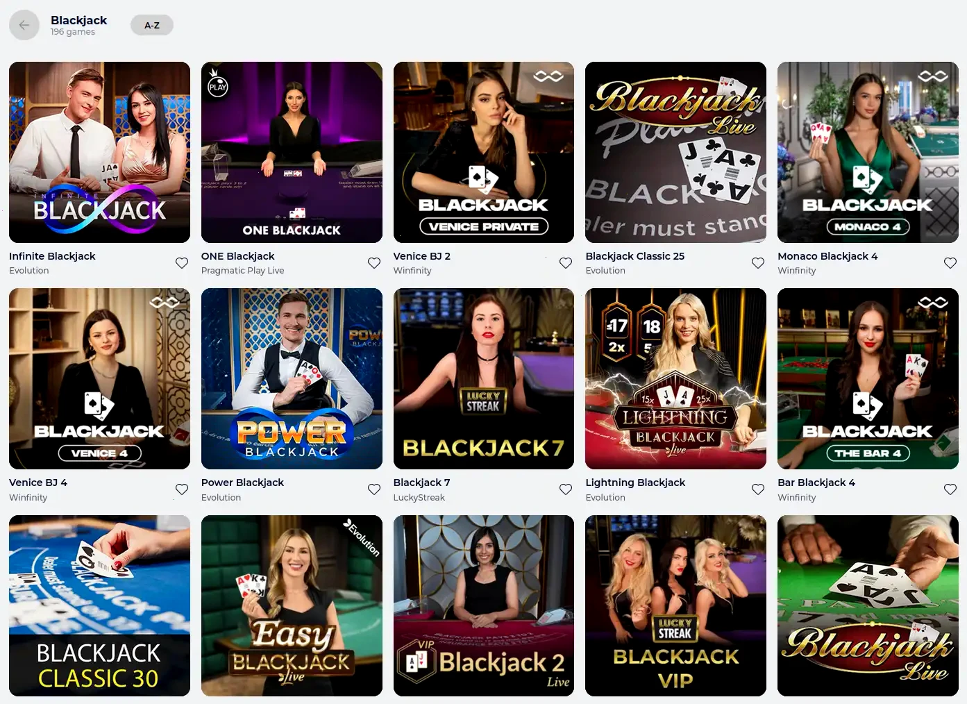 Gama Casino Spielübersicht